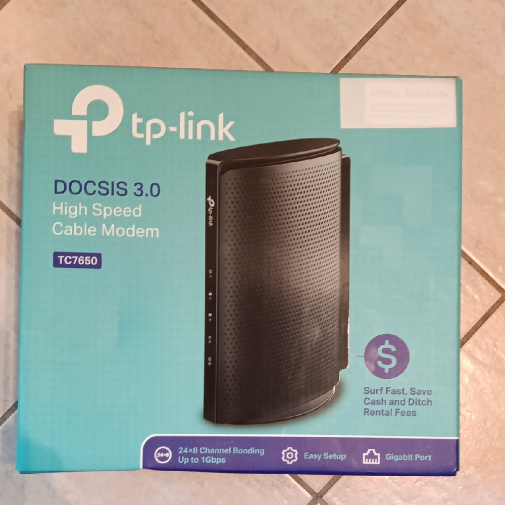 TP-Link Black DOCSIS 3.0 High Speed Cable Modem teksavvy no wifi